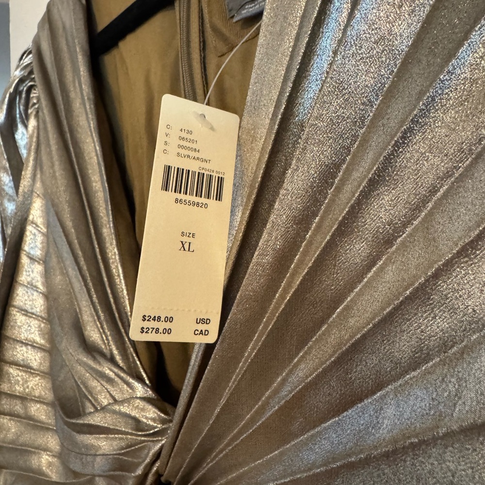 By Anthropologie Short-Sleeve Metallic Cutout Midi Dress - Picture 5 of 12